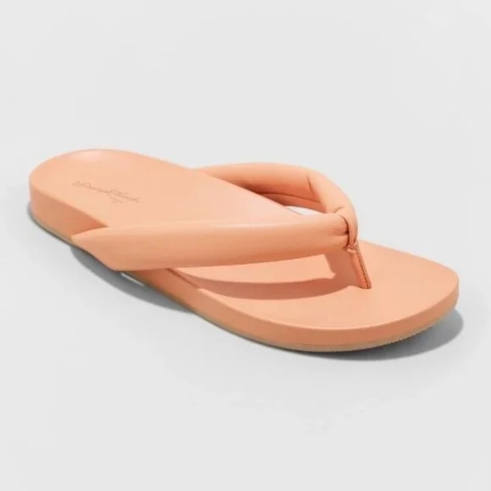 Women's Jewel Padded Flip Flop Sandals - Universal Thread - coral orange -  new